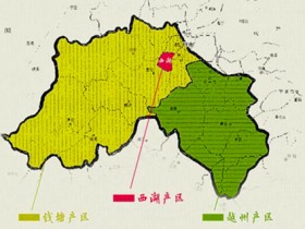西湖龙井茶产地分布图